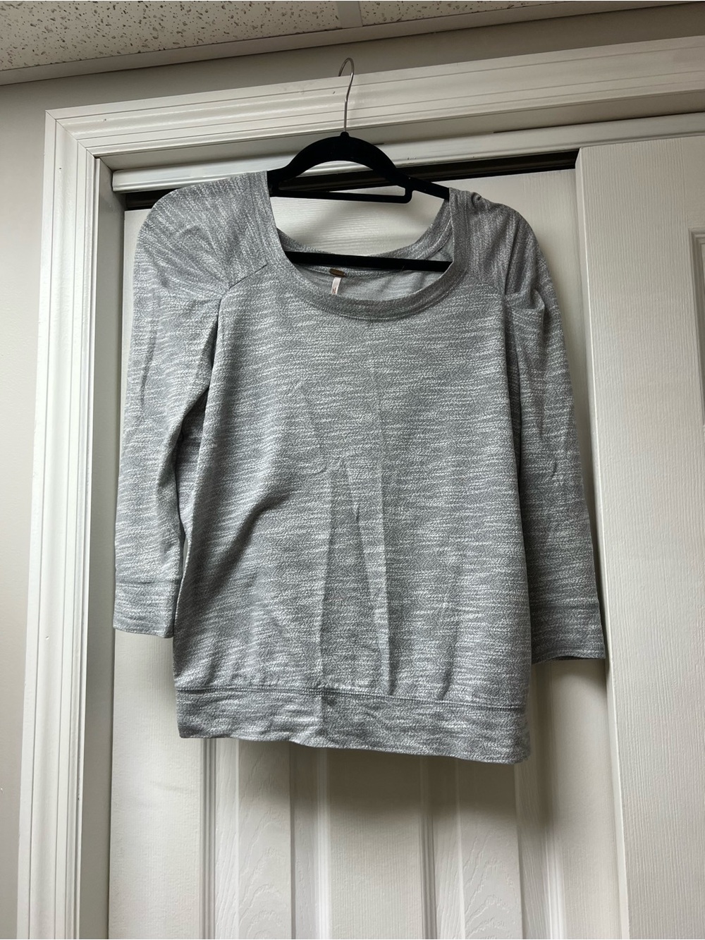 Free People Light Heather Gray Scoop Neck Pullover